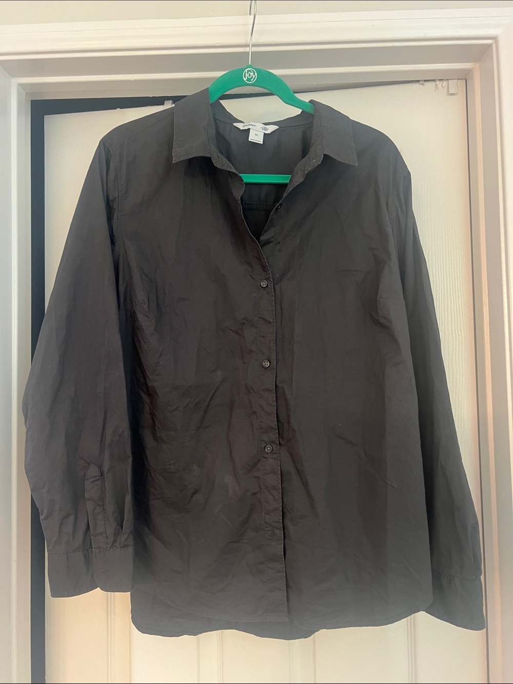 100% Cotton Old Navy Black Lightweight Button-Up Shirt Jacket
